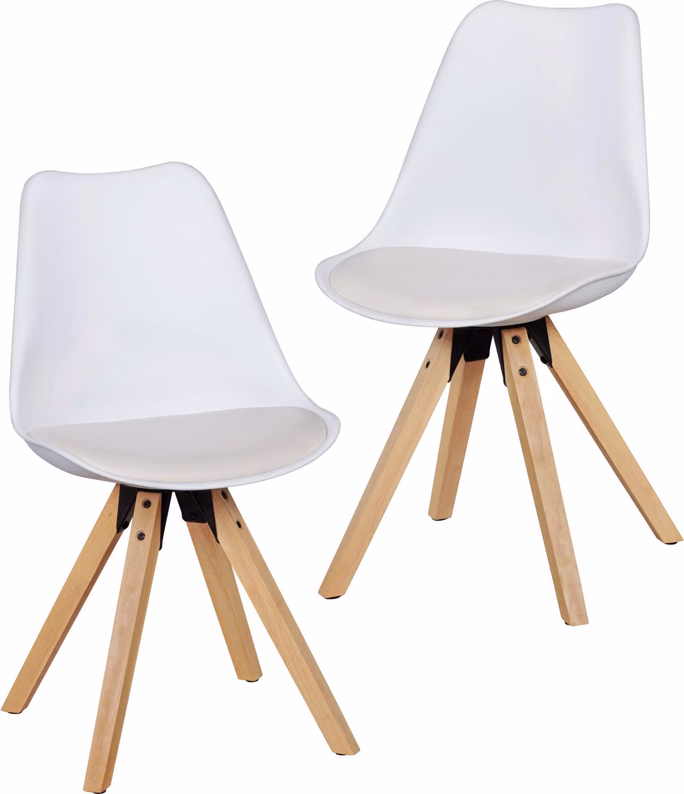 set di 2 sedie da pranzo retrò LIMA bianco | sedia imbottita