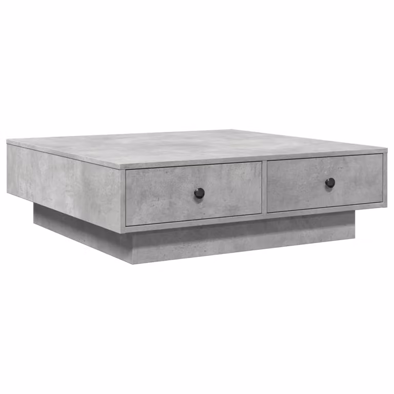 Tavolino da Salotto Grigio Cemento 90x90x28cm Legno Multistrato