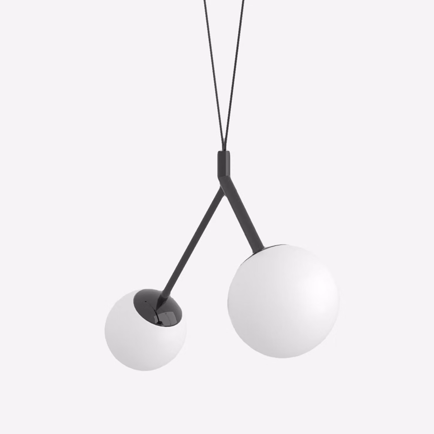 Lampada a sospensione LUCIS ZED 10,1 W LED 4000 K vetro opalino nero ZK2.L2.ZC.61R