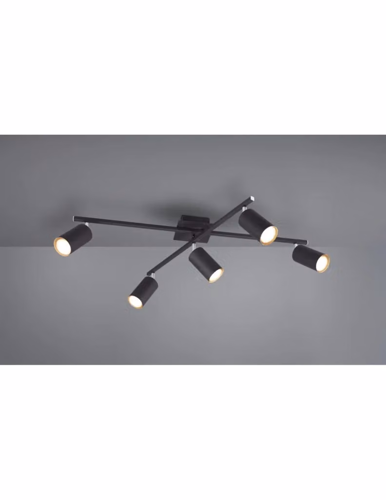 Lampada da soffitto Marley Trio Leuchten con 5 faretti spot orientabili in metallo nero – 2