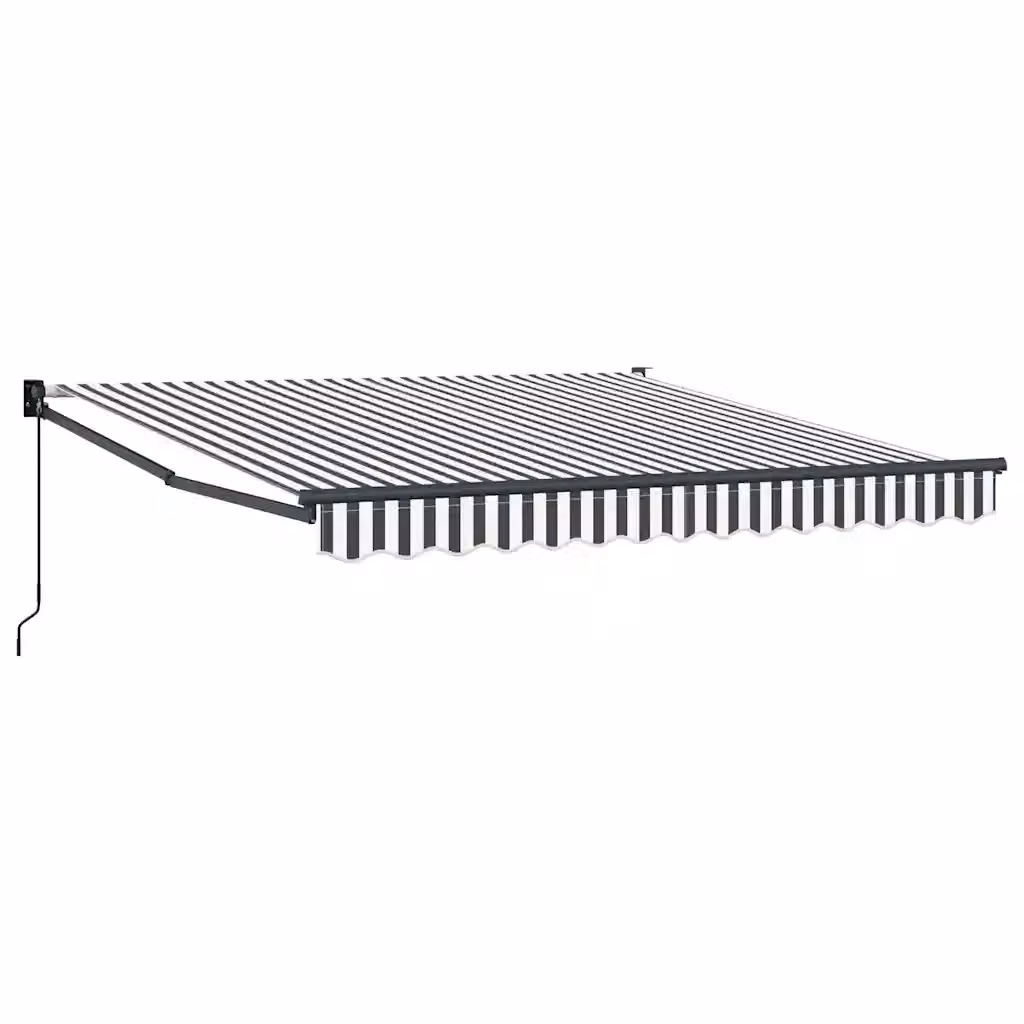 Tenda da Sole VIDAXL Antracite e Bianca con Bracci Pieghevoli in Alluminio e Poliestere L: 3 m, P: 2,5 m – 2