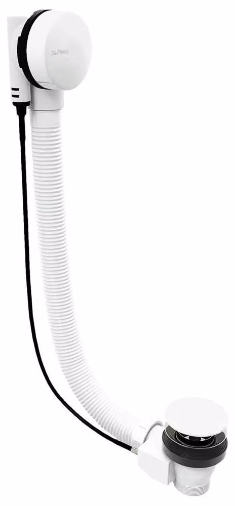 Set di scarico bianco, lunghezza 600 mm, tappo 72 mm,