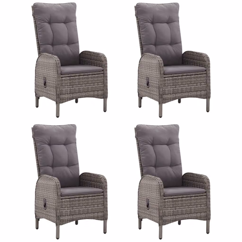 vidaXL set da pranzo da giardino 5 pezzi grigio