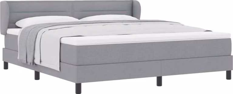 Letto a molle con materasso Grigio chiaro 180 x 200 cm Tessuto