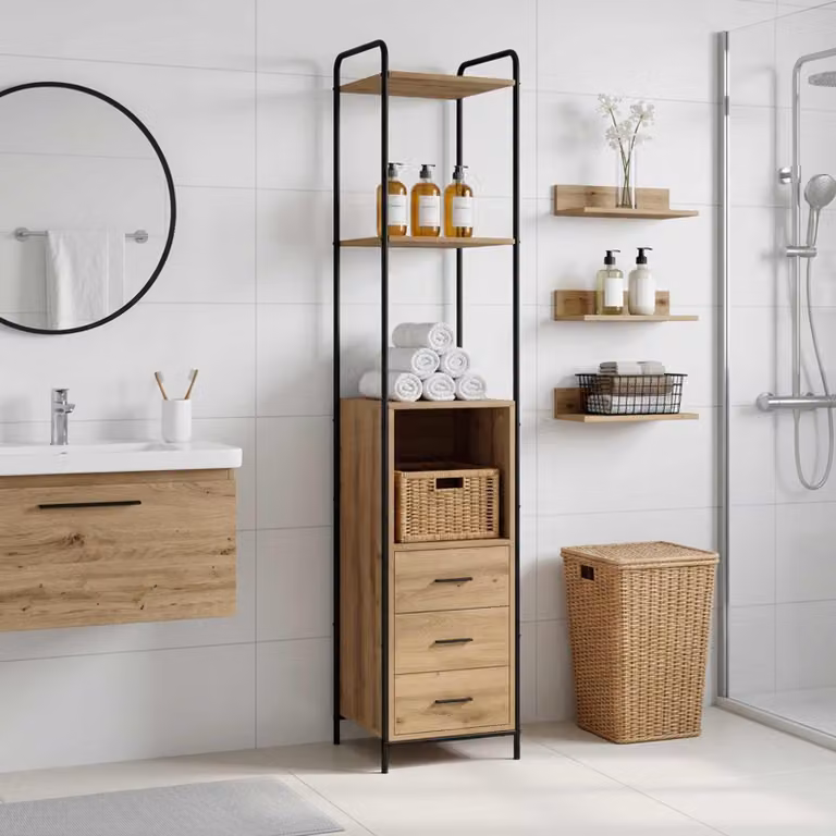 vidaXL Mobile da Bagno Rovere Artigianale 40 x 36 x 200,5 cm