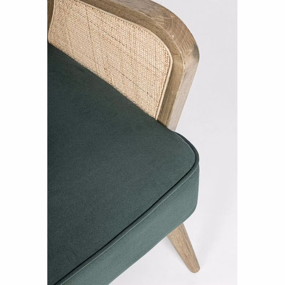 Poltrona Bizzotto Virna Costal con braccioli in legno e rattan in tessuto velvet – 2