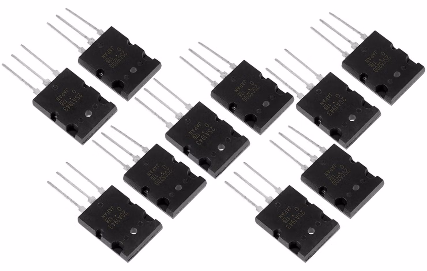 5 coppie di transistor audio 2SC5200, adatti per amplificatori di potenza, a base di silicio