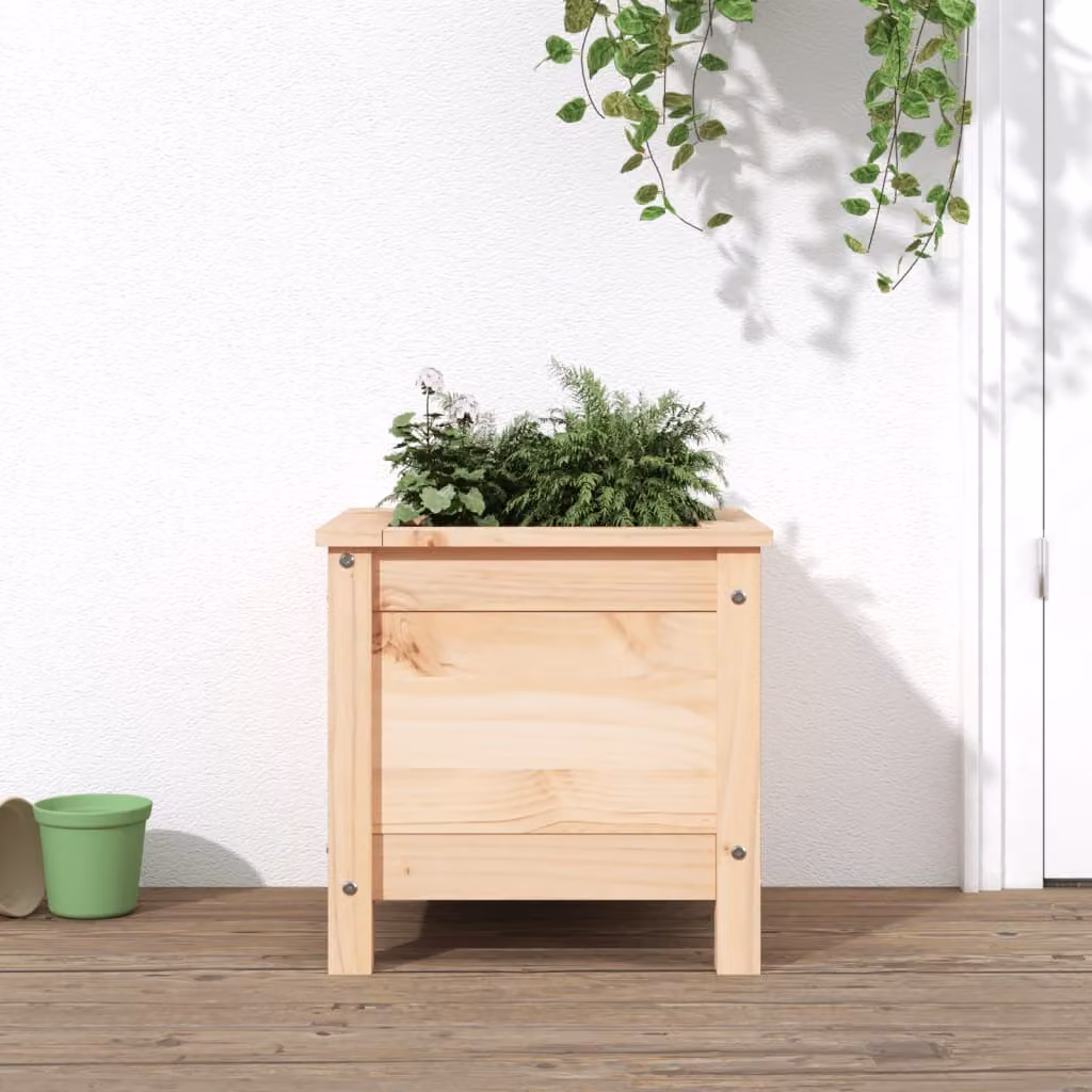 Fioriera da giardino vidaXL in legno di pino, colore marrone/beige, L 40 cm x P 40 cm x H 39 cm