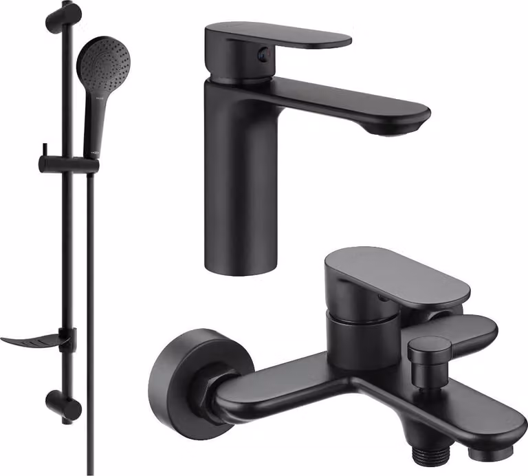 Mexen Milo DF05 set da bagno, nero - 71303DF05-70
