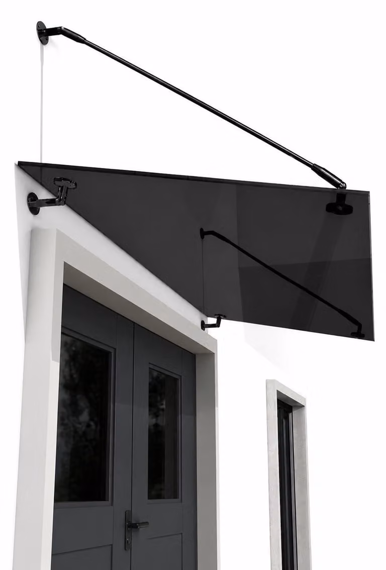 Glaswerk Westfalen - (STR) Pensilina in vetro grigio 120x90 cm con supporto nero Nero