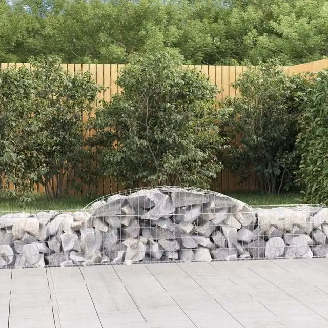 Cesti Gabbioni ad Arco 5 pz 300x50x40/60 cm Ferro Zincato 3146650