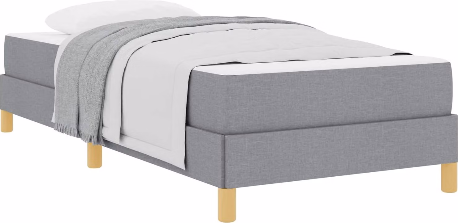 Letto a molle con materasso Grigio chiaro 90 x 190 cm Tessuto