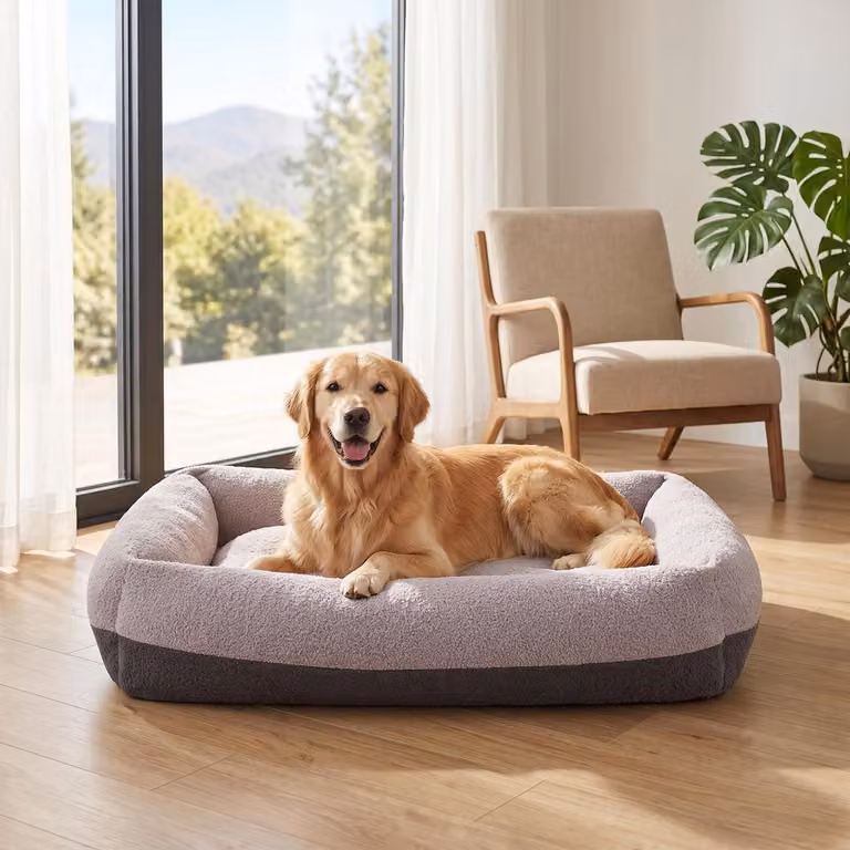 Cuccia per cani, taglia XL, lavabile, con rivestimento removibile, color grigio chiaro, dimensioni 91x69x20 cm