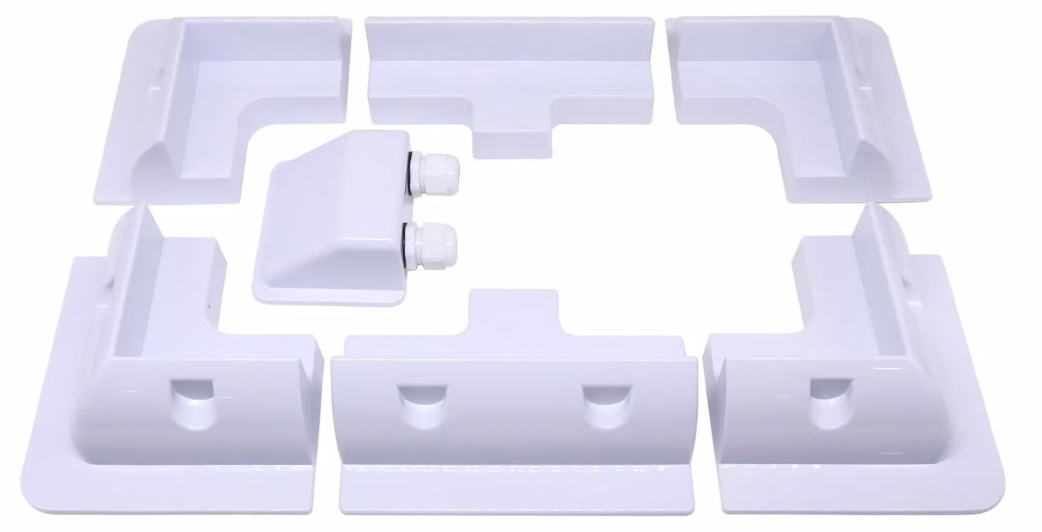 Kit di montaggio per pannelli solari, composto da 7 elementi, in plastica ABS, adatto per camper, caravan e imbarcazioni