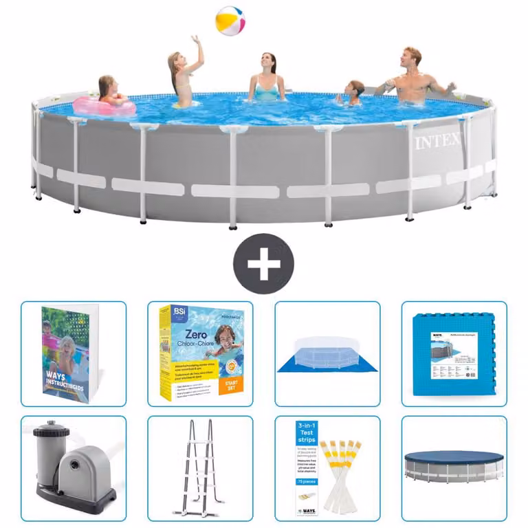 Struttura per piscina a forma di prisma - 549x122 cm - composta da 7 elementi - modello S566