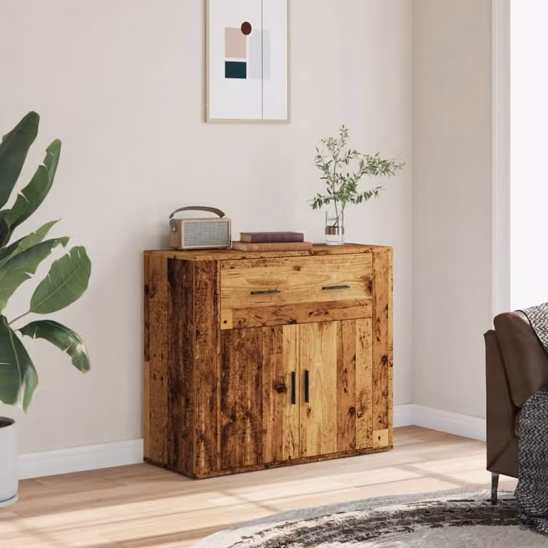 Credenza in stile rustico vidaXL in MDF color marrone L: 80 cm, P: 33 cm, H: 70 cm