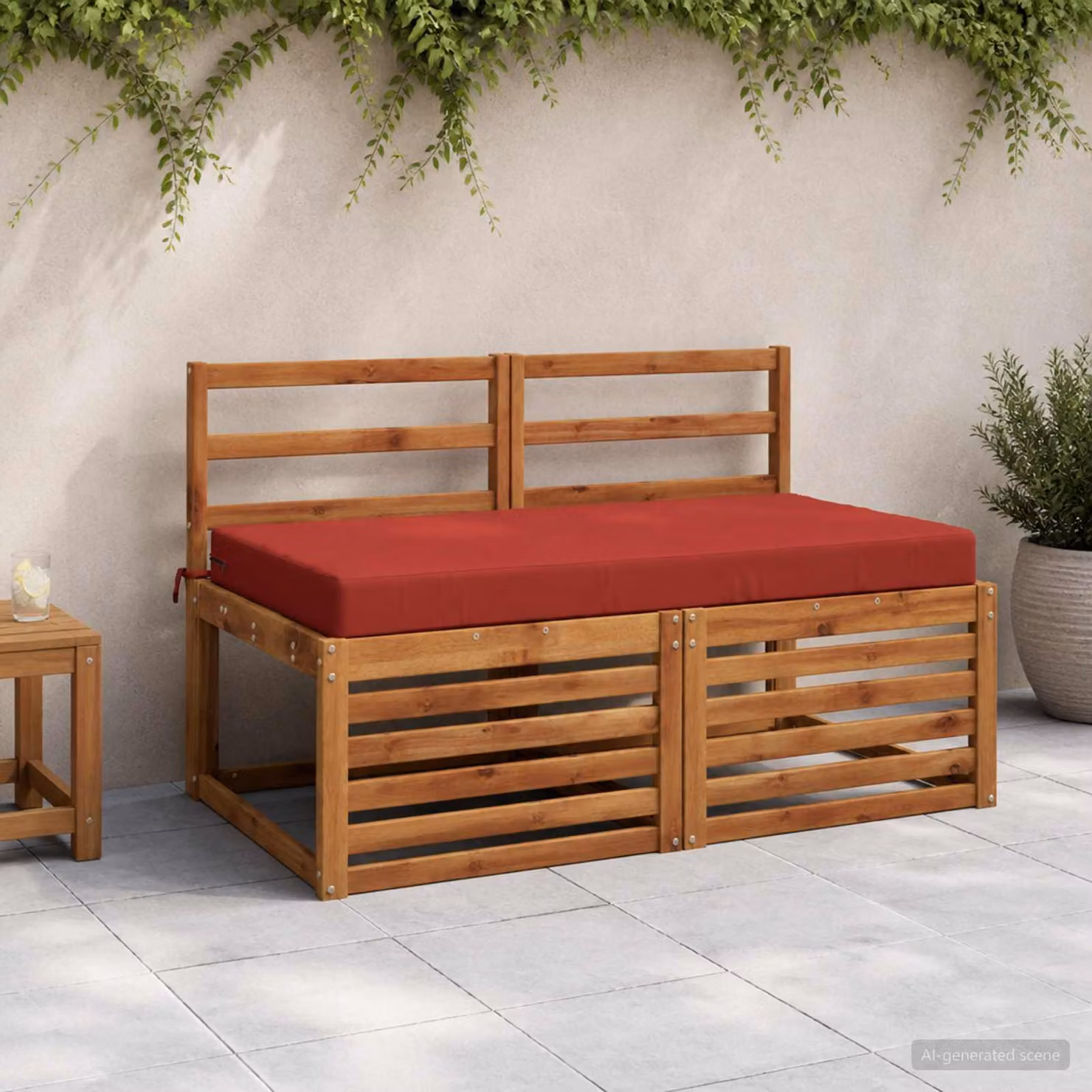 vidaXL Cuscino per la seduta SOEST in poliestere rosso con rivestimento lavabile e resistente ai raggi UV