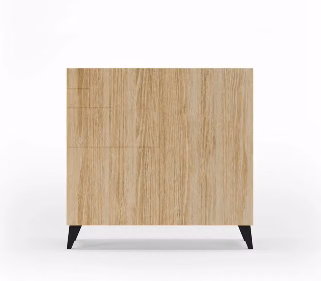 Scarpiera Herdasa effetto rovere gambe nere 87x90x27
