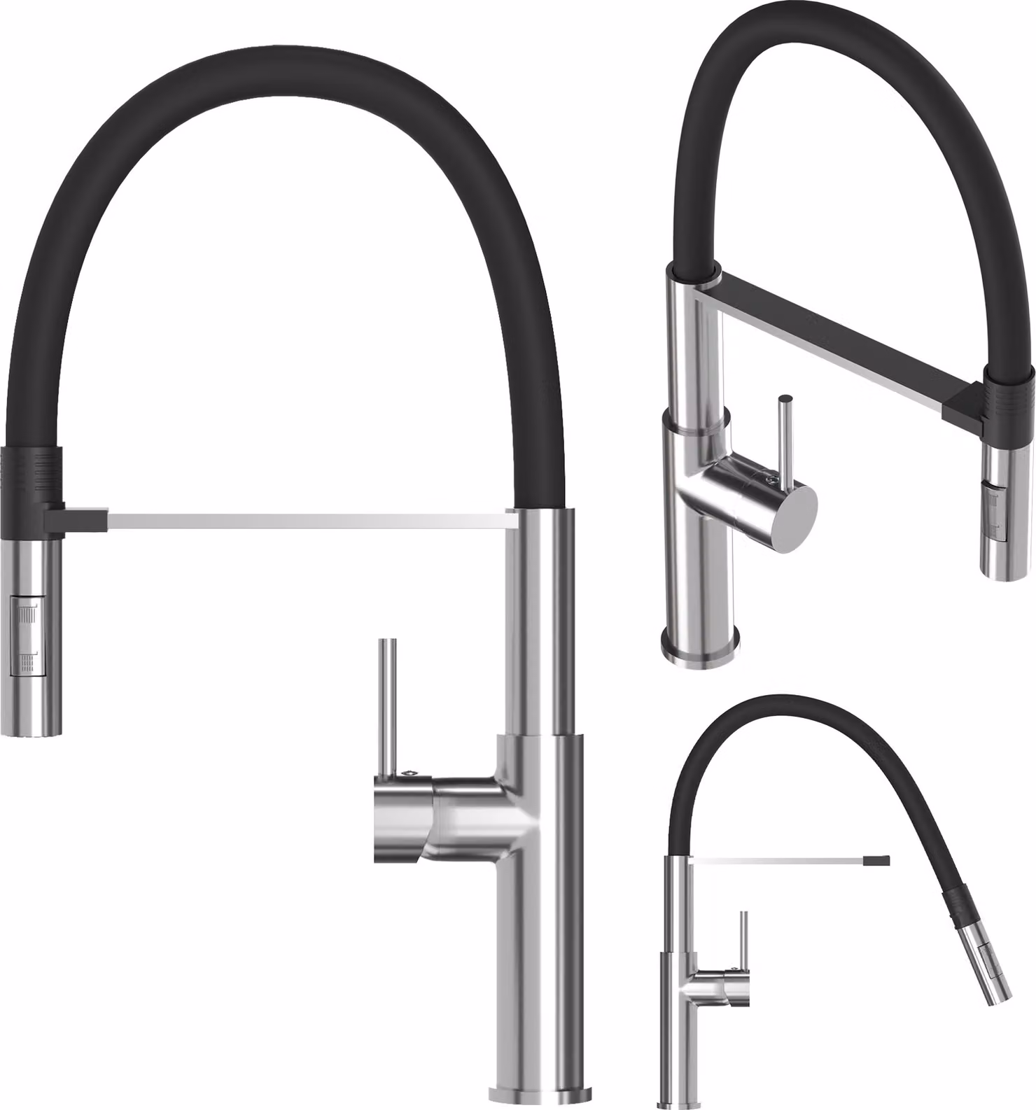 Granitan - Rubinetto da cucina - Rubinetto per lavello - Bocca estraibile - Argento - 47 cm - Rubinetto da cucina - SORIA
