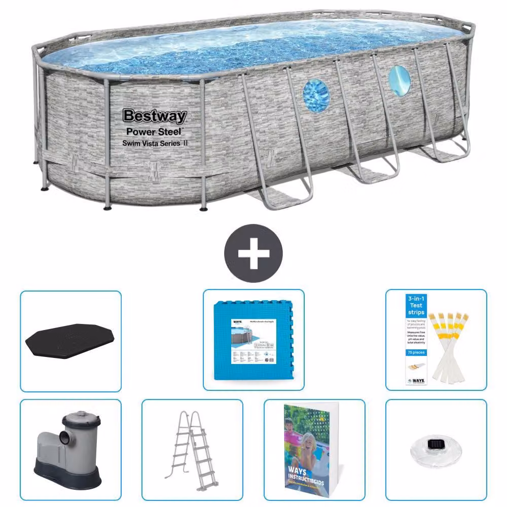 Bestway Power Steel, piscina ovale - 549x274x122 cm - composta da 6 parti, modello S674