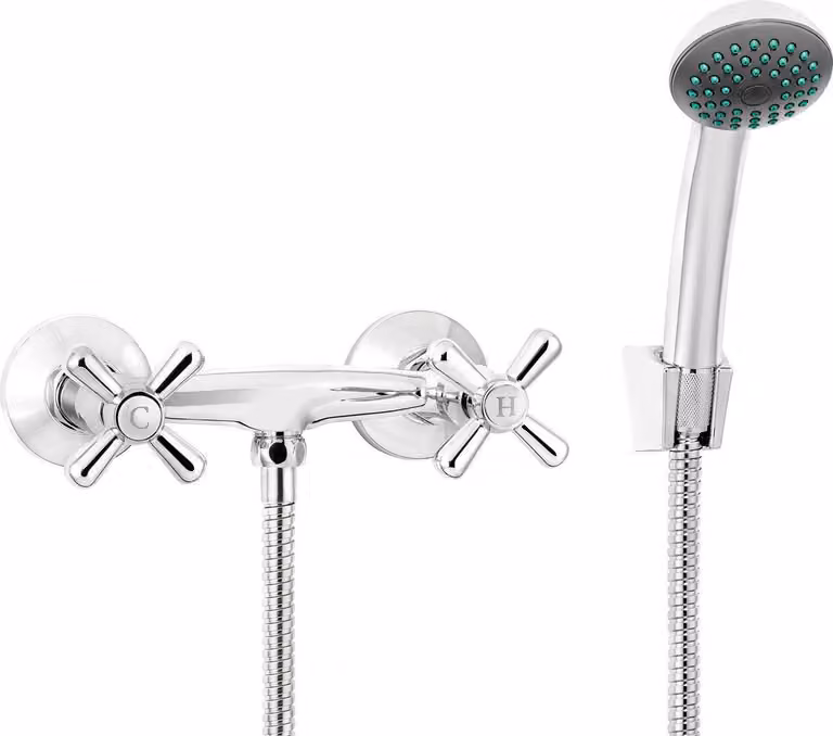 Wall-mounted shower faucet with shower set