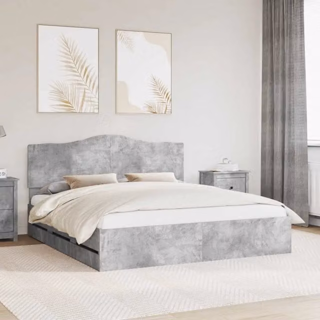 Struttura del letto con cassetto Grigio Cemento 180 x 200 cm 3413390