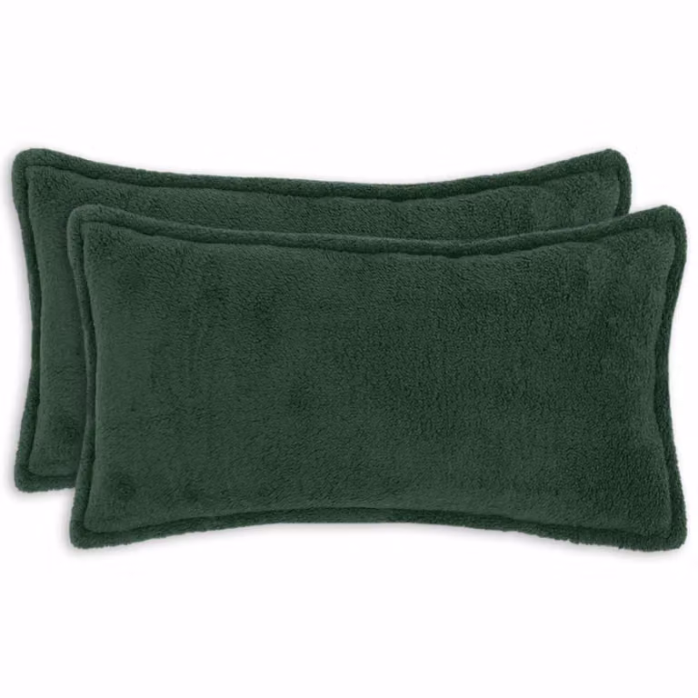 Set di 2 federe vidaXL HOUTEN in tessuto bouclé verde scuro, L 40 cm x P 70 cm