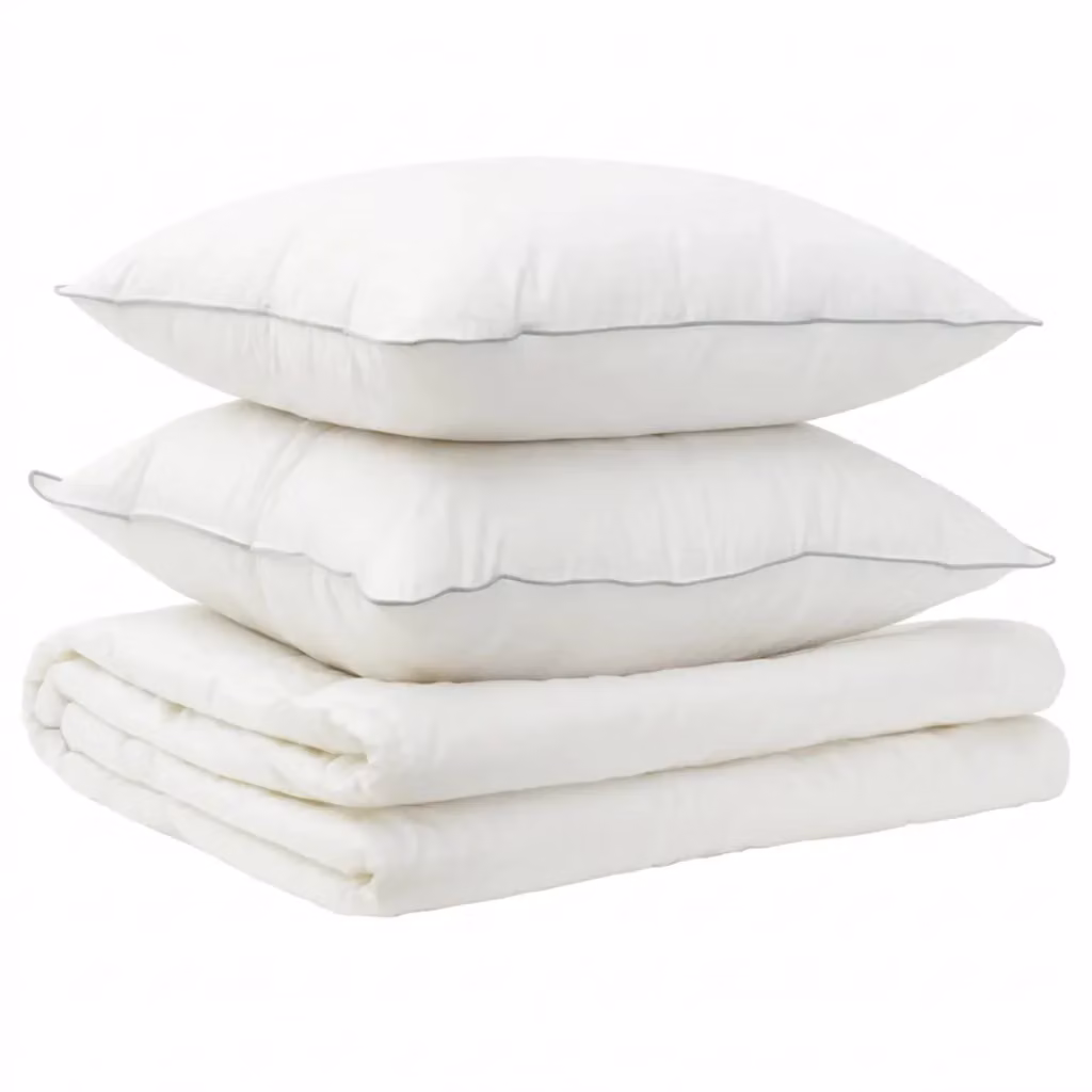 Set di piumone e cuscini 3 pz vidaXL in lana nuova e microfibra, bianco, per estate, L/P: 200 x 200 cm – 2