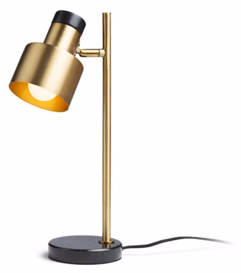 RED - DESIGN RENDL RENDL DIVINA Lampada da tavolo, ottone/marmo nero, 230 V, E27, 5 W, R14261