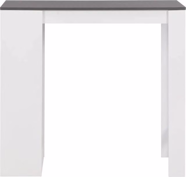 Tavolo da bar moderno rettangolare con ripiano bianco e grigio L: 110 cm, P: 50 cm, H: 103 cm