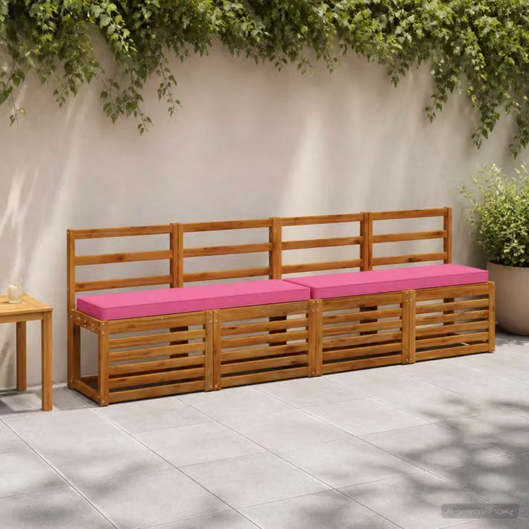Set di 2 cuscini per panchina vidaXL VUGHT in poliestere rosa con rivestimento rimovibile e resistente ai raggi UV