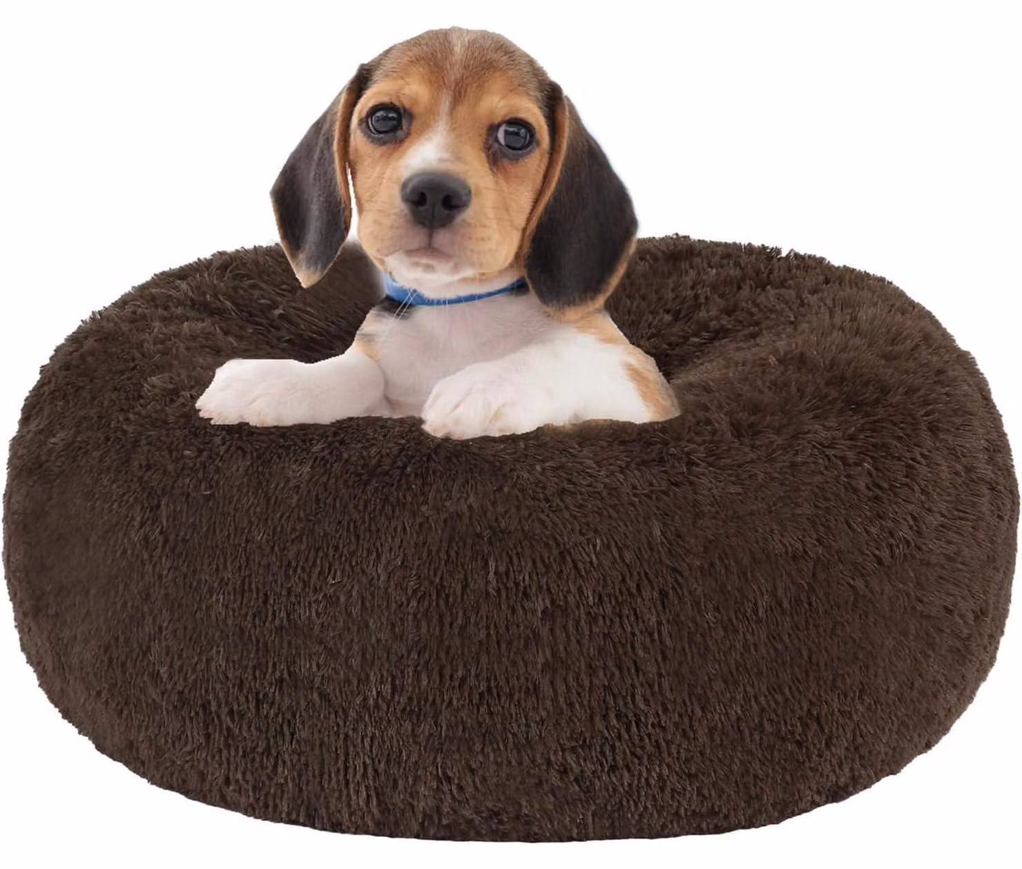 Cuccia ortopedica per cani, forma a ciambella, morbida e confortevole, lavabile, diametro 60 cm, colore marrone
