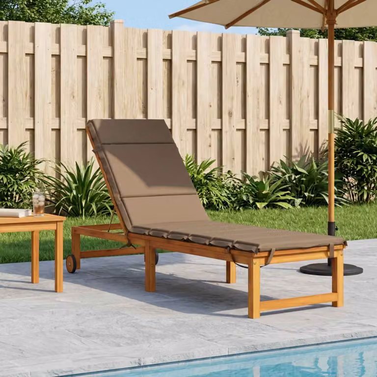 vidaXL Cuscino per Lettino GEMERT in Poliestere con Rivestimento Rimovibile e Resistente ai Raggi UV, Colore Beige/Grigio/Marrone
