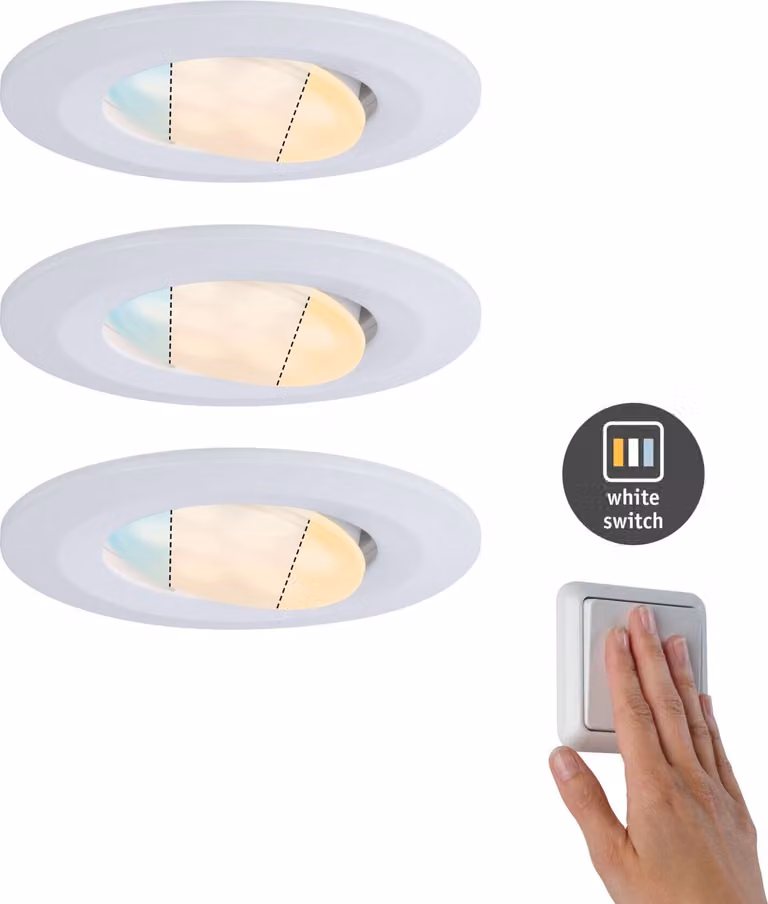 Paulmann Luce da incasso LED Calla set di 3 luci orientabili