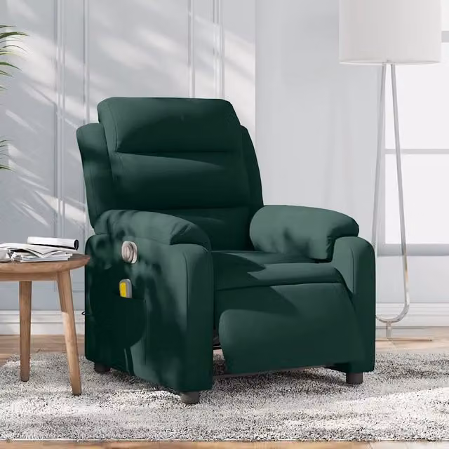 Poltrona Reclinabile Elettrica vidaXL in Velluto Verde con Braccioli e Imbottitura in Schiuma – 1