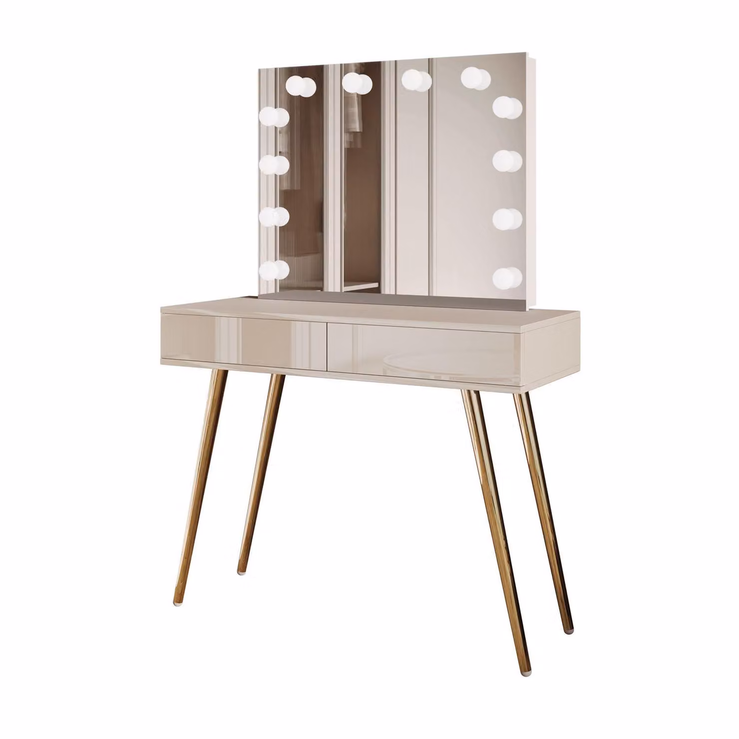 Tavolino da toilette SIENNA GOLD ELITE con gambe ad angolo