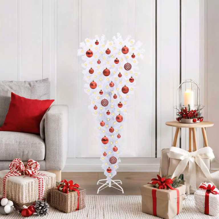 Maison Exclusive - Albero di Natale artificiale bianco, 120 cm, in PVC e acciaio