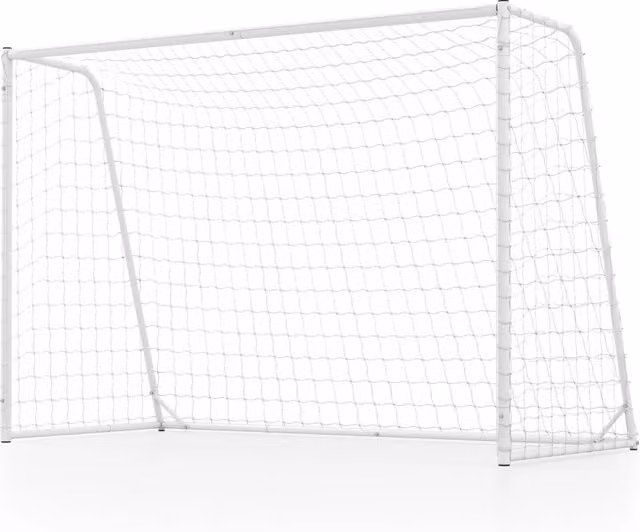 Porta calcio esterno telaio metallo rete pe 8 picchetti 16 fascette, Porta calcio facile montaggio attrezzatura allenamento bambini giovani adulti 300x204 cm