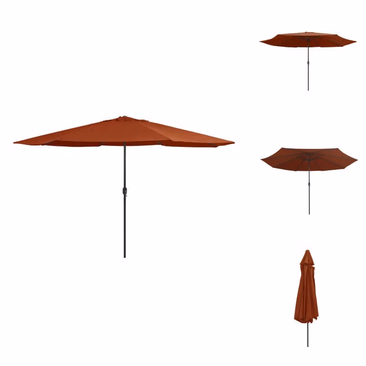 vidaXL Ombrellone con asta in metallo 400 cm rosso terracotta - Ombrelloni e tende da sole
