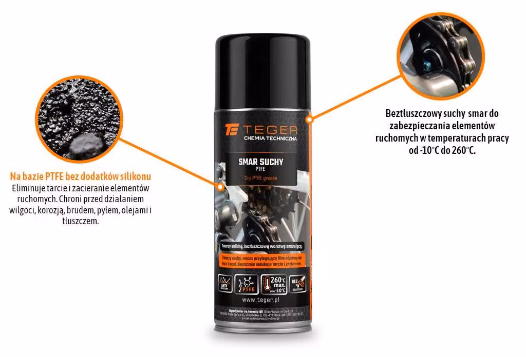 Lubrificante secco in PTFE, 400 ml / TEGER