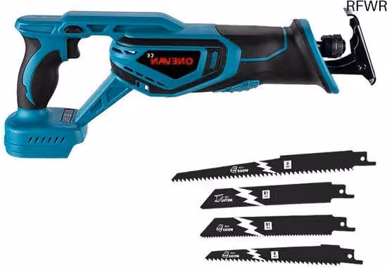 Seghetto elettrico per legno, metallo e PVC, completo di 4 lame