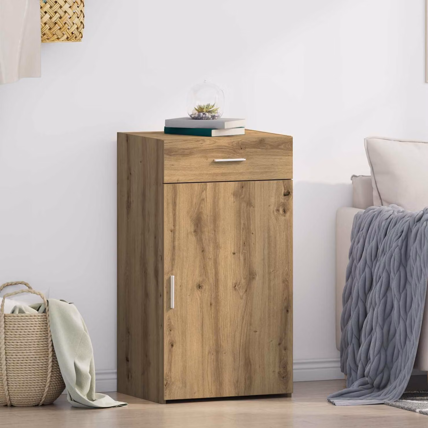Credenza moderna vidaXL in rovere marrone L: 50 cm, P: 42,5 cm, H: 93 cm