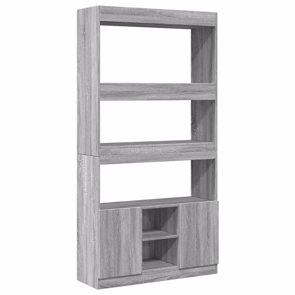 Credenza a parete vidaXL in legno MDF Grigio opaco L: 92 cm, P: 33 cm, H: 180 cm – 2