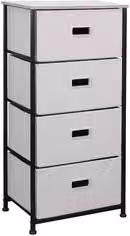 Cassettiera salvaspazio 4C Amicasa in MDF rivestito Grigio chiaro L 45 cm, P 30 cm, H 95 cm