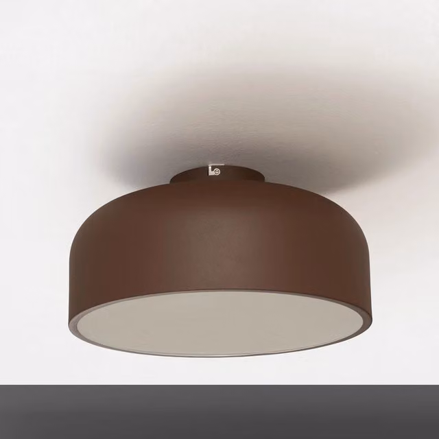 Plafoniera FAY in metallo e plastica color bronzo con design moderno a cupola, attacco E27, L: 40 cm, P: 38 cm, H: 3 cm