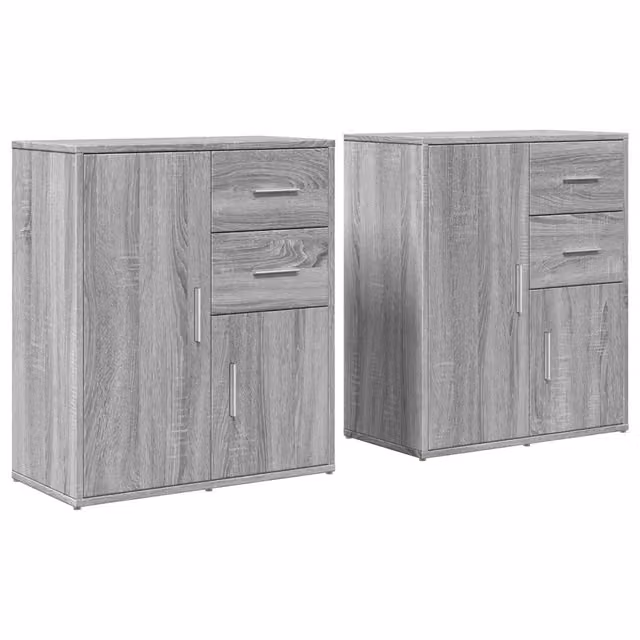 Credenze 2 pz | Madia | Buffet da pranzo | Armadio da pranzo Grigio Sonoma 60x31x70 cm in Legno Multistrato