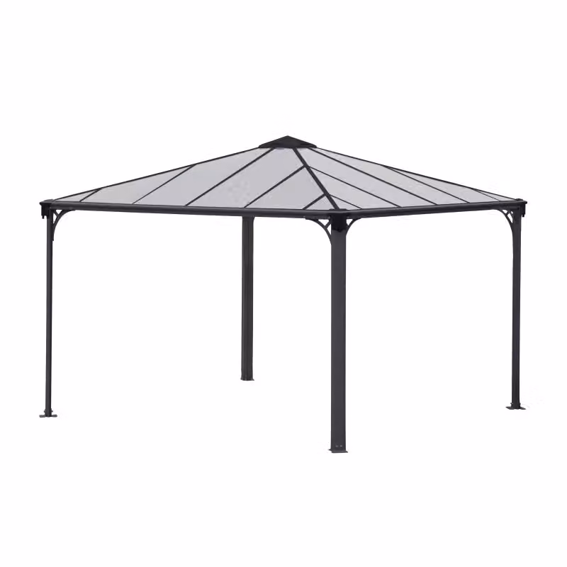 Tonnella da giardino Palram in alluminio e policarbonato colore grigio antracite 12,9m2 – 2