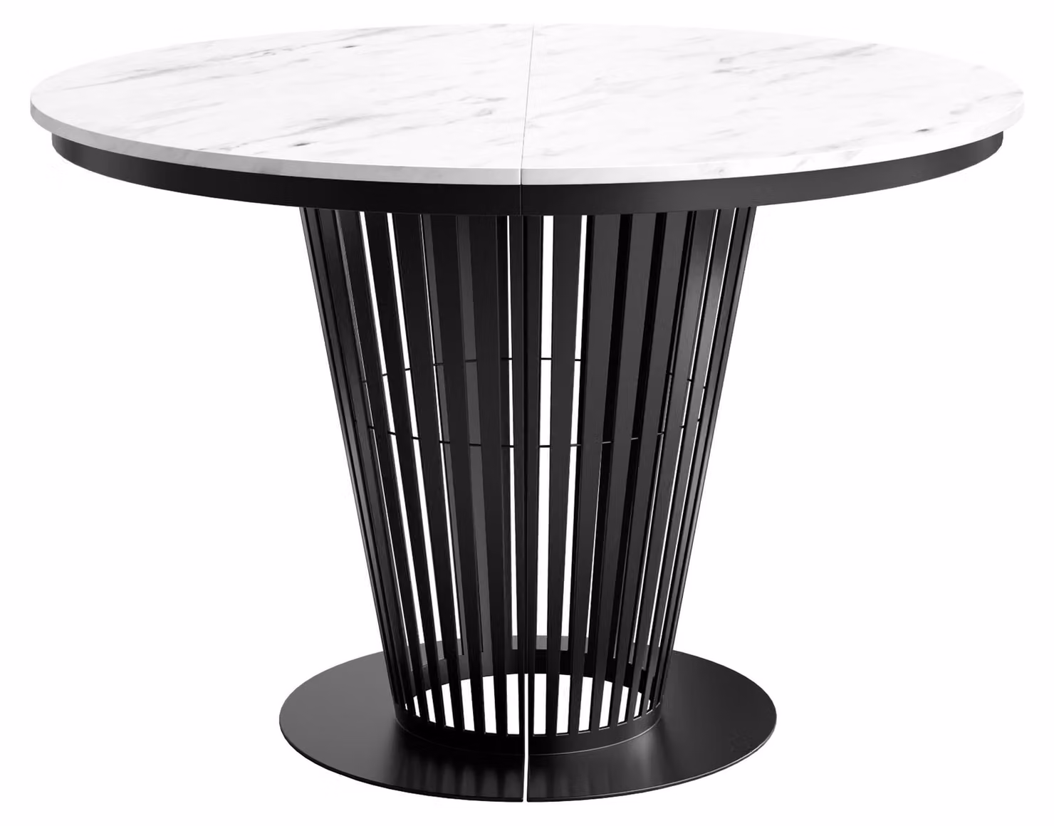 MIRJAN24 Tavolo Elantra 120, tavolo da pranzo, gambe in acciaio (colore: nero / marmo bianco)