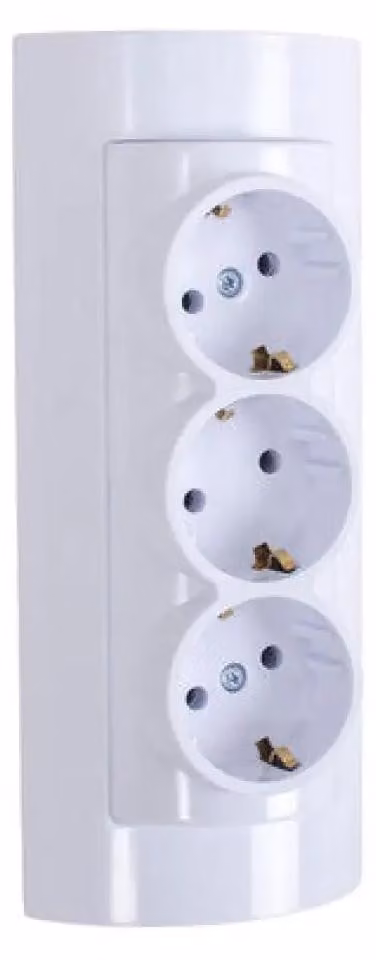 NUOVE Prese Schucko da superficie a 2/3 o a 3 poli con LED e distributore a 3 poli