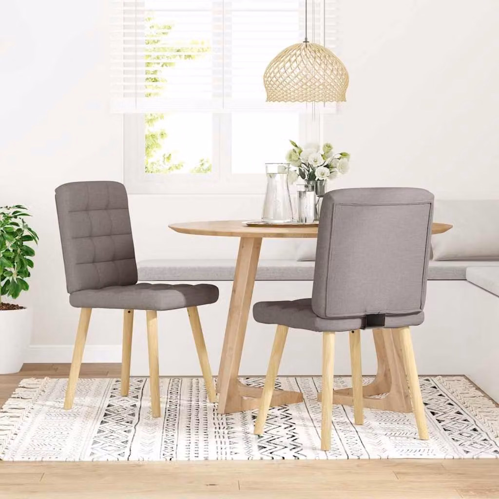 vidaXL Sedie da Pranzo 2 pz Tortora in Tessuto